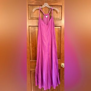 Garnet Hill Midi Length Sleeveless Lined Dress, Purple Size S